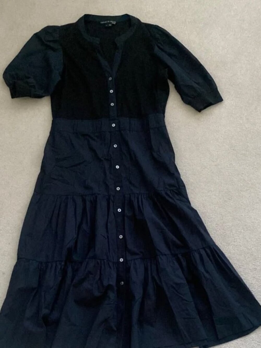 Veronica Beard Davenport Tiered Midi Dress Sz XL in Black - Picture 3 of 6